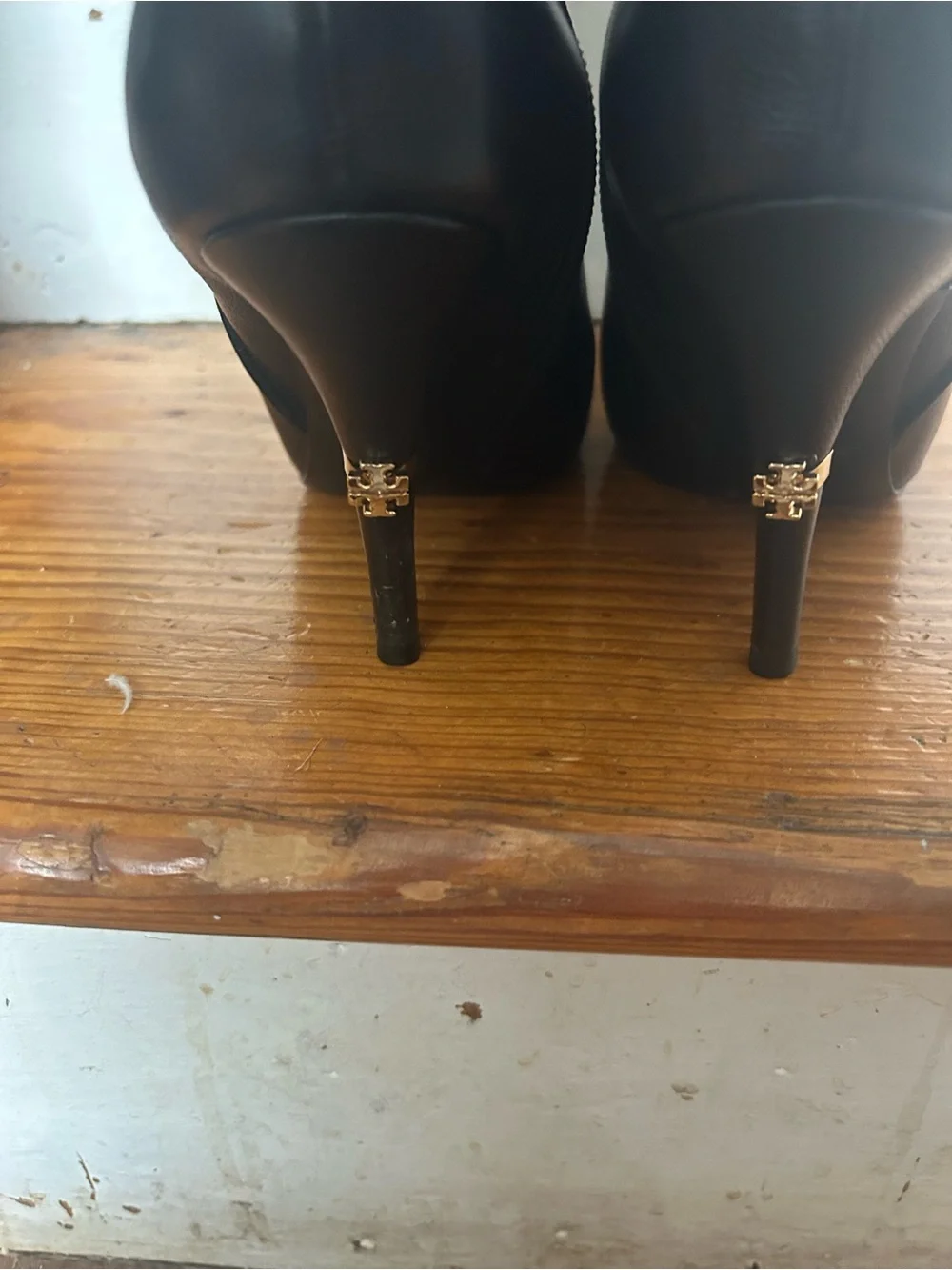 Tory Burch Black Leather Over-the-Knee Pointed Boots